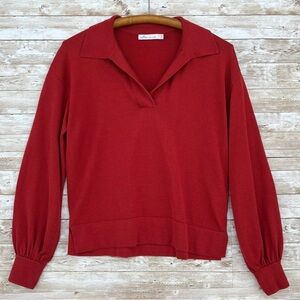 Peter Millar Garnet Goldie Silk Blend Collared Sweater